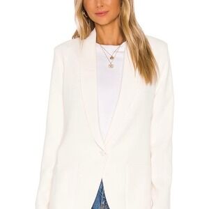 AMANDA UPRICHARD Ivory Shawl Collar Single Button Blazer Jacket Womens Size S